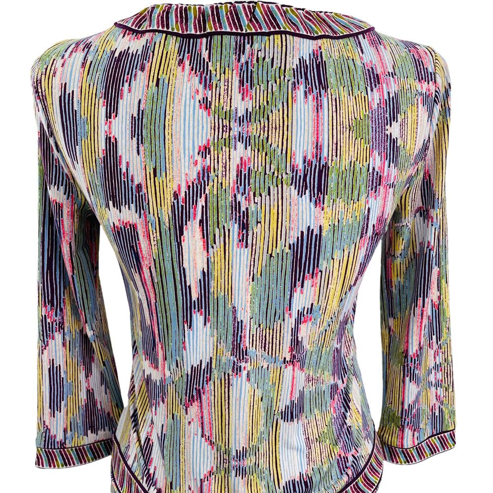 BCBGMAXAZRIA Multicolor Shift Dress Long Sleeve Sleeve Peekaboo Bodice XXS - Picture 7 of 10